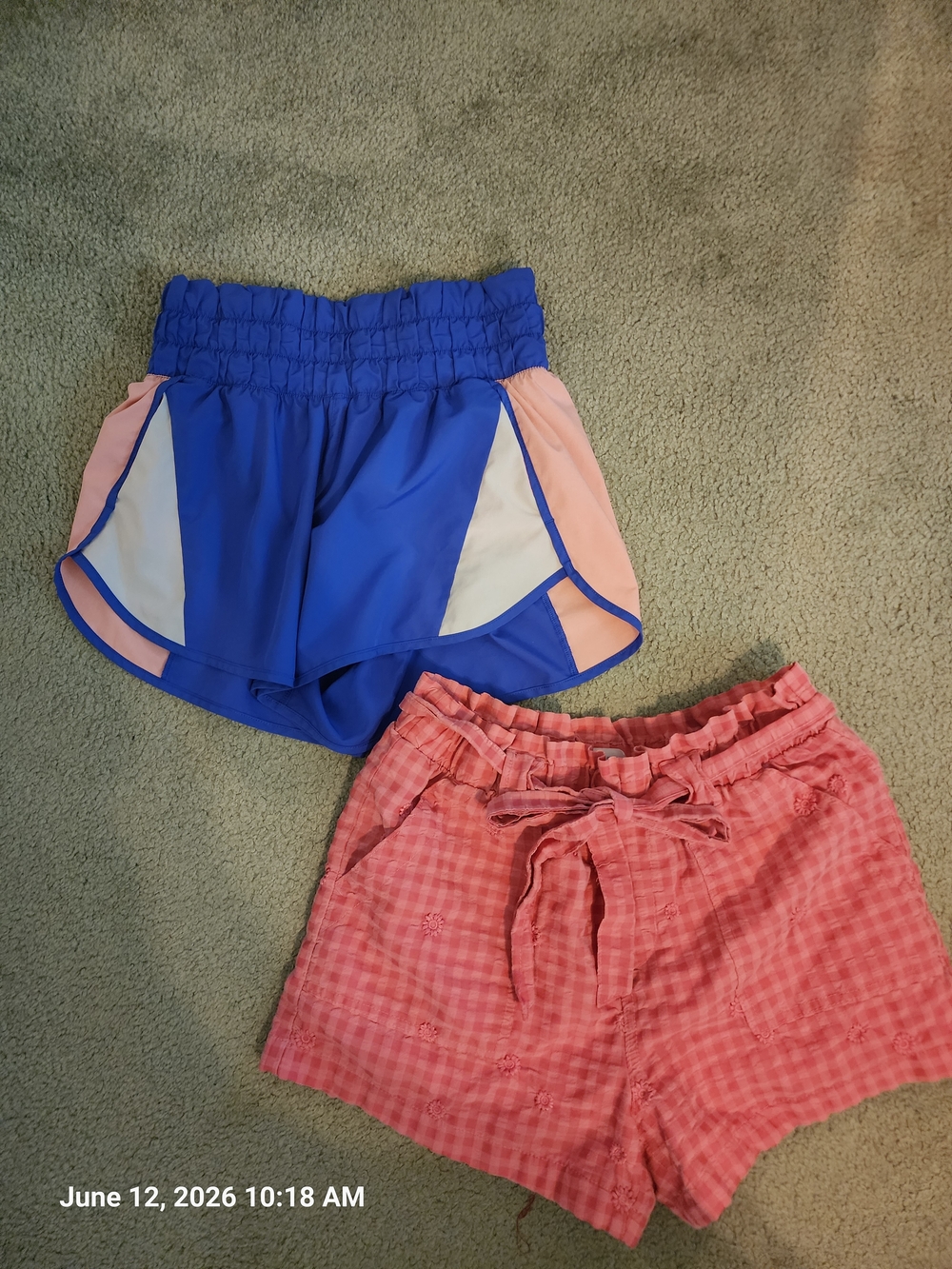 No Boundaries Blue and Pink Athletic Shorts